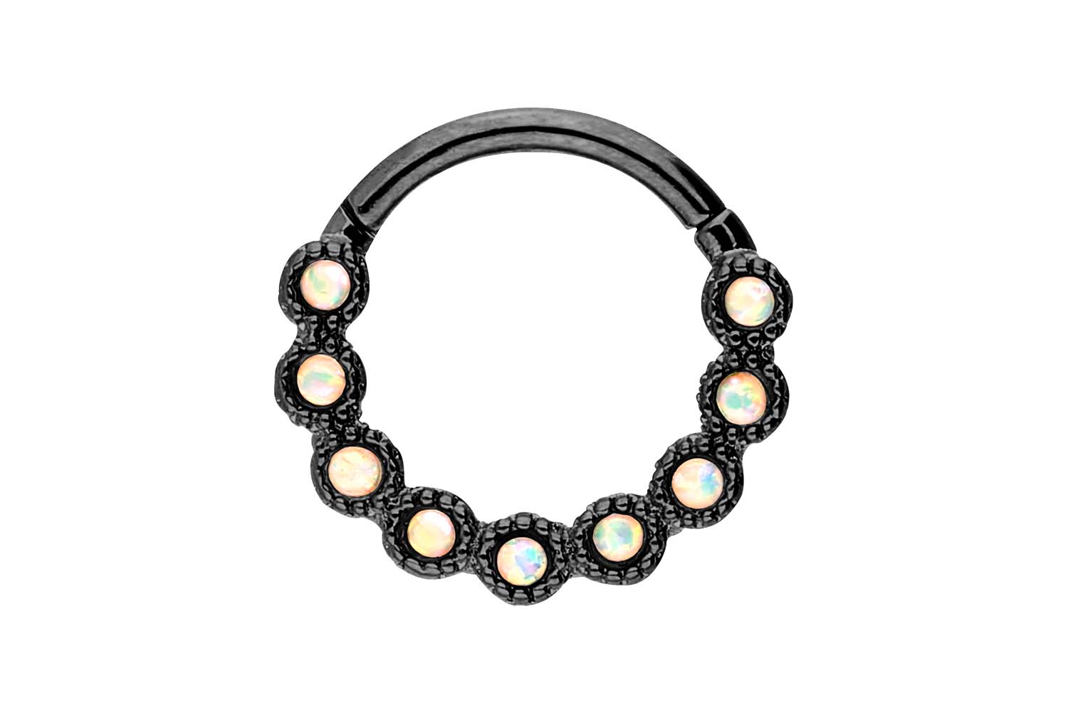 Chirurgenstahl Segmentring Clicker Piercing 9 SYNTHETISCHE OPALE ++SALE++